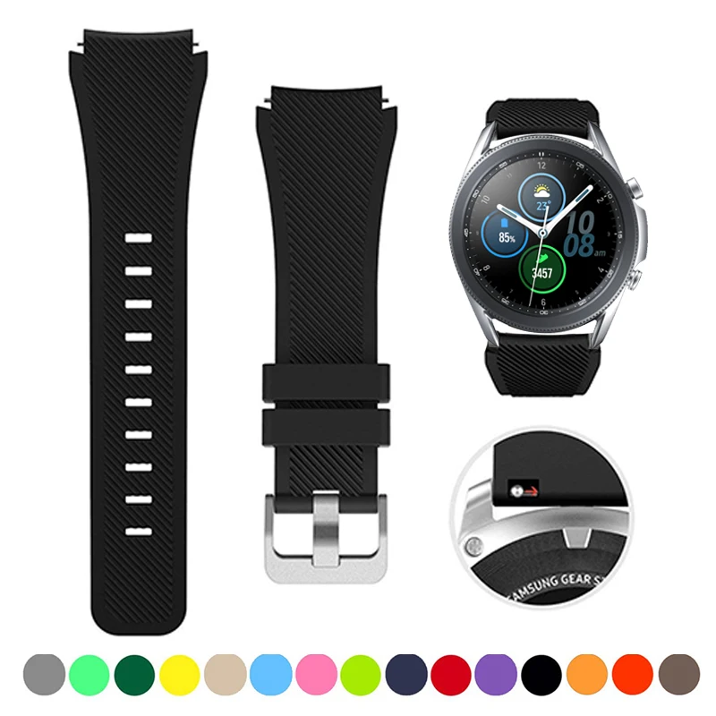 

22mm watch strap For samsung Galaxy watch 3/45mm/46mm/Gear S3 Silicone smartwatch bracelet Huawei Watch Gt/2/3 Pro strap