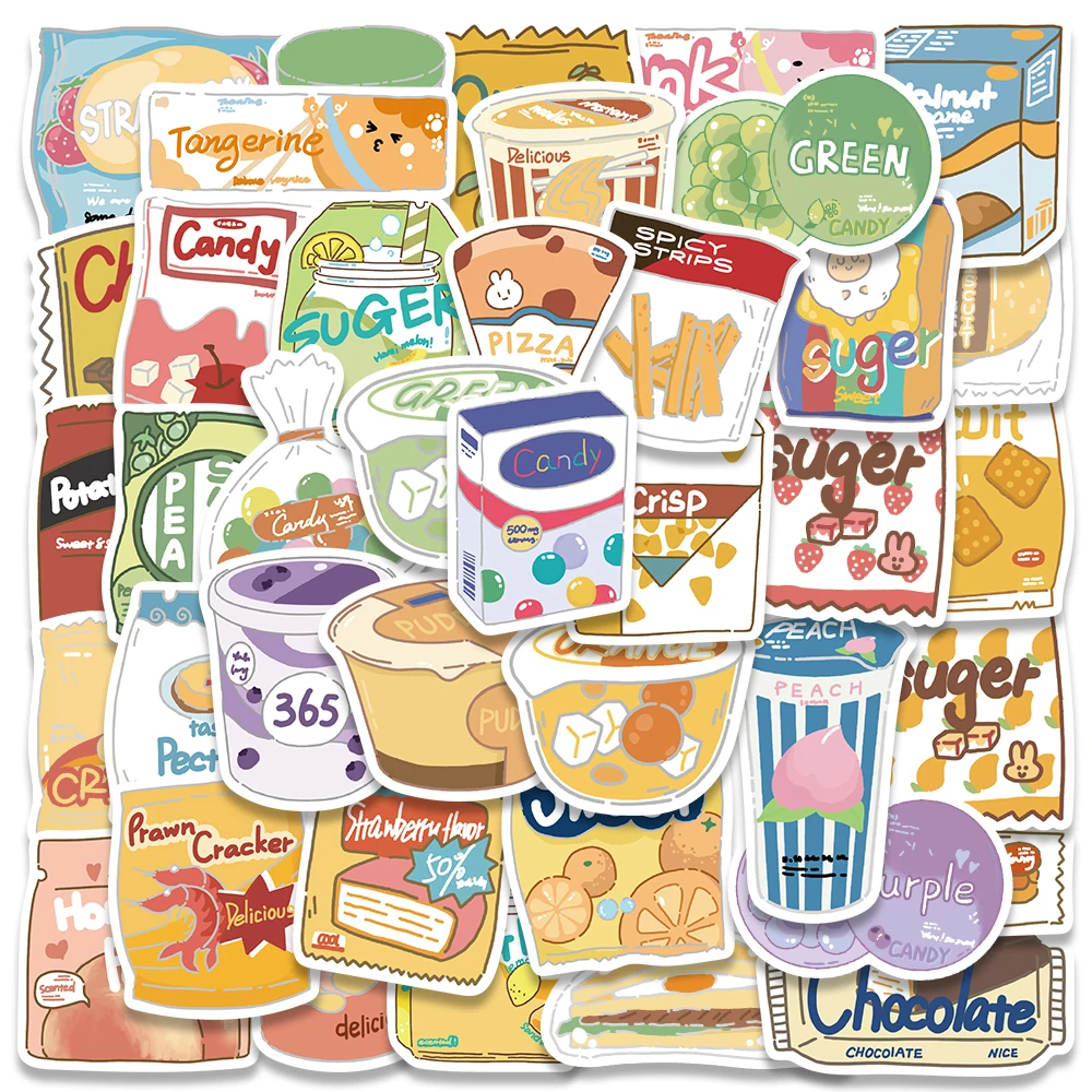 40pcs Cartoon Between-meal nibbles Stickers For Kid Toys Suitcase Notebook Scrapbook Guitar Fridge Graffiti Stickers Dceals