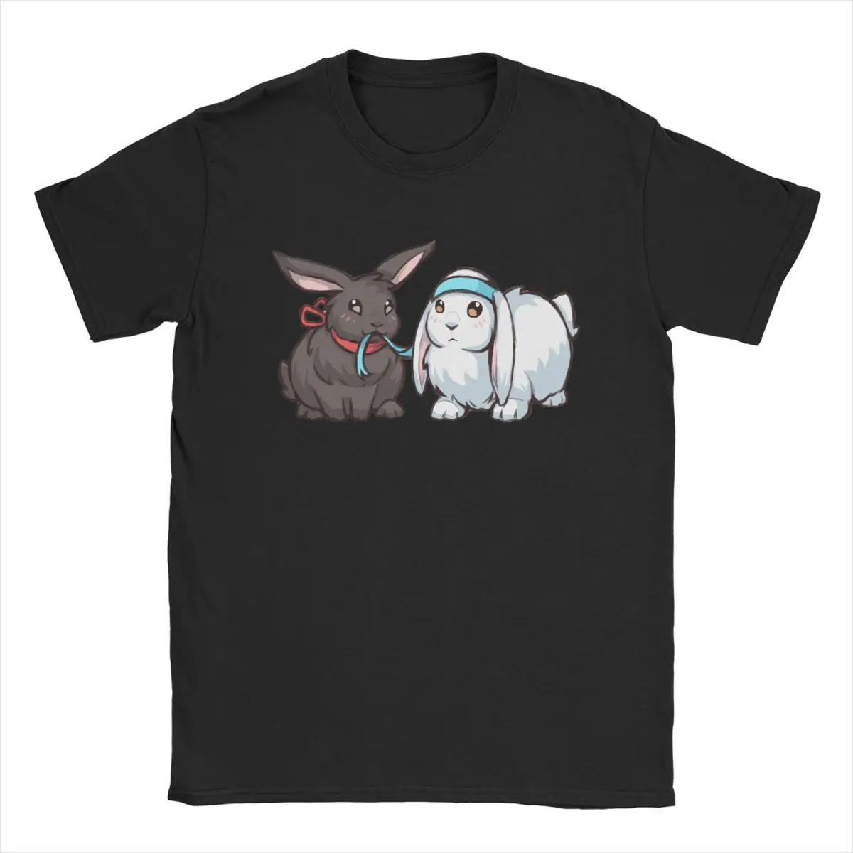 Wangxian Bunnies The Untamed T-Shirts Men Mo Dao Zu Shi Cotton Tee Shirt Crewneck Short Sleeve T Shirts Gift Idea Clothes