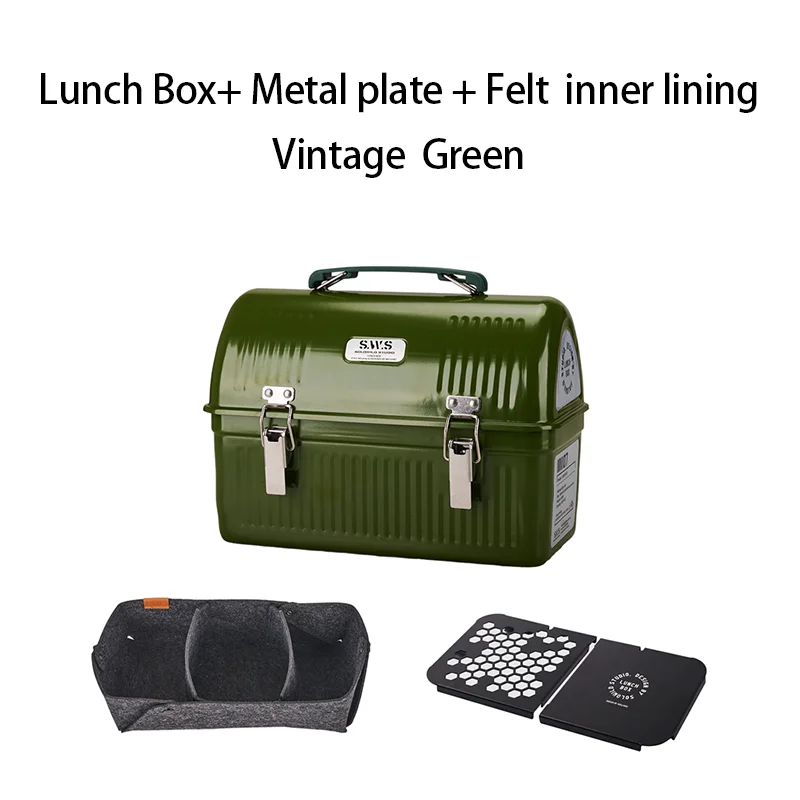WELLHIKE SWS Vintage Camping Metalen Lunchbox Koffie Thee Outdoor Gear Gereedschapskist Opbergtas
