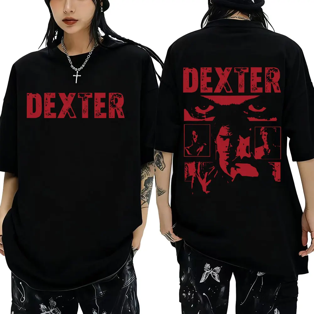 TV Series Dexter Morgan Graphic T-shirt Men Women Clothing Casual Oversized Streetwear Male Fashion Gothic Soft Cotton T Shirts