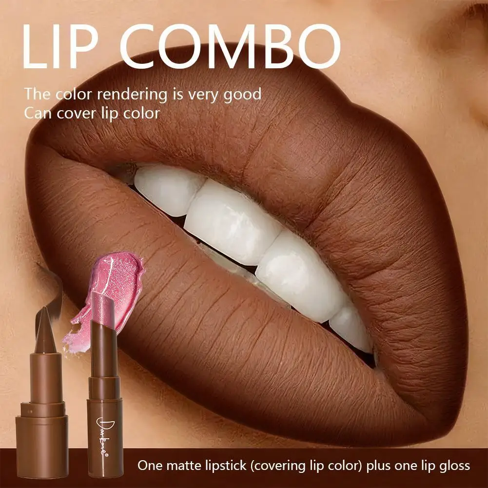 Juego de brillo de labios y delineador de labios que mejora el Color, lápiz delineador de labios mate y brillo de perlas, lápiz labial hidratante fácil de colorear