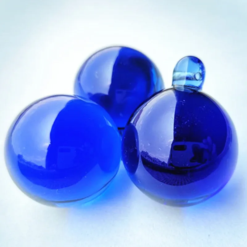 New Arrived 30mm Blue Smooth Glass Balls Nice Crystal Feng Shui Spheres Birthday Party Outdoor Christmas Tree Hanging Decoration