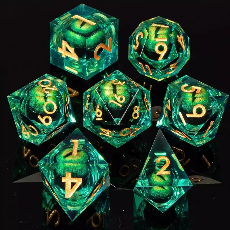 

Movable Longan Quicksand Resin Dice Coc Run Dice Dnd Cthulhu 6/20 Face Baldur's Gate Hand Model Gift Back To School Anime Toys