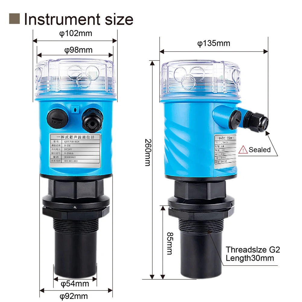 【~ New Y24A】Liquid Level Sensor RS485 Water Tank Level Gauge Waste Water Level Transmitter Digital Water Level Gauge 0-10 Meter