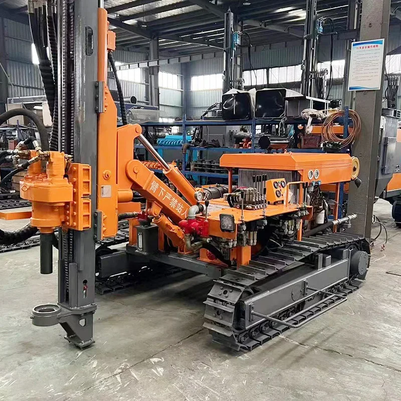 Integrated Hydraulic Mobile DTH Drilling Rig Equipped with Screw Air Compressor for Blast Hole Highway Guardrail Pile Driver