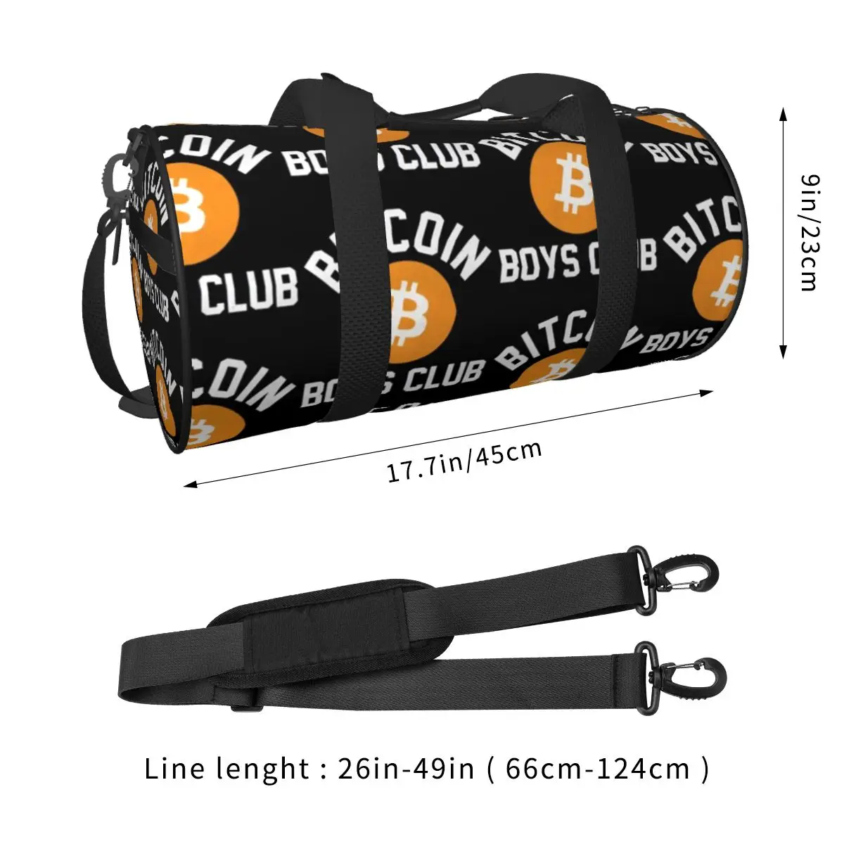 Bolsa de gimnasio con logotipo de Bitcoin, bolsa deportiva con estampado, moneda de oro grande, diseño portátil para hombre y mujer, bolsa de viaje gráfica para Fitness