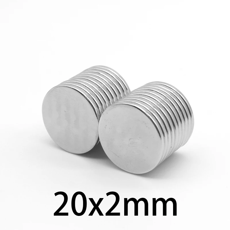 

5/10/15/20/30/50/100PCS 20x2 mm Round Search Magnet N35 Permanent Neodymium Magnets Disc 20x2mm Rare Earth Magnet Strong 20*2