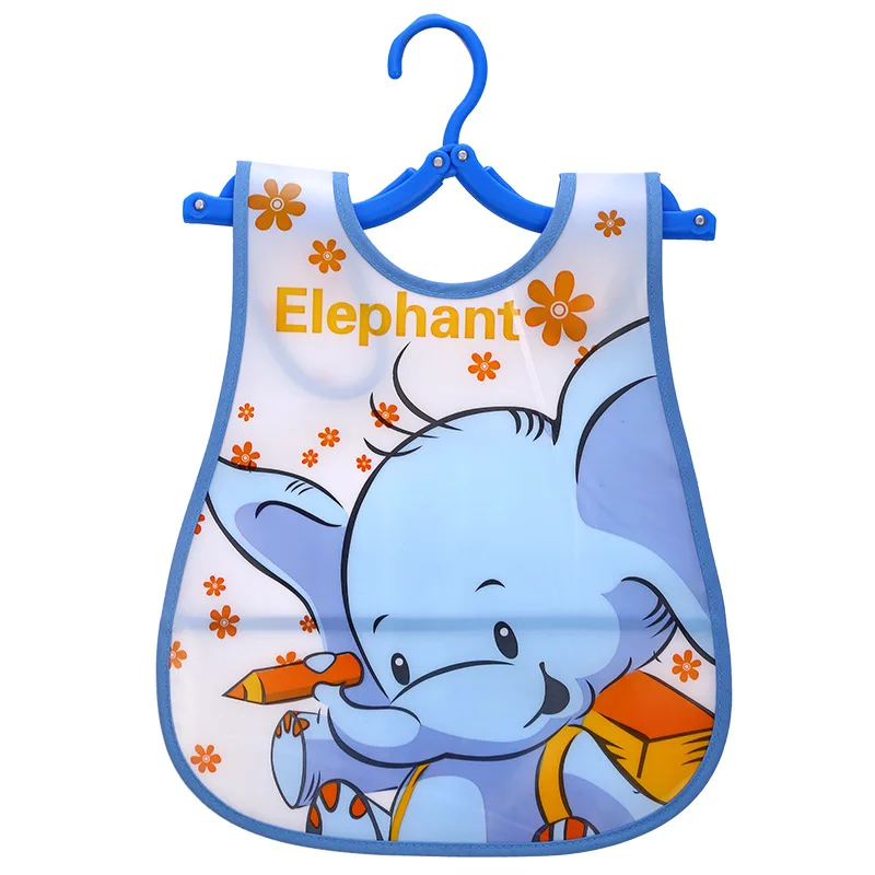 1pc EVA Waterproof Baby Bibs Elephant Giraffe Pattern Bib for Baby Infant Boys Girls Adjustable Lunch Feeding Apron Burp Cloths