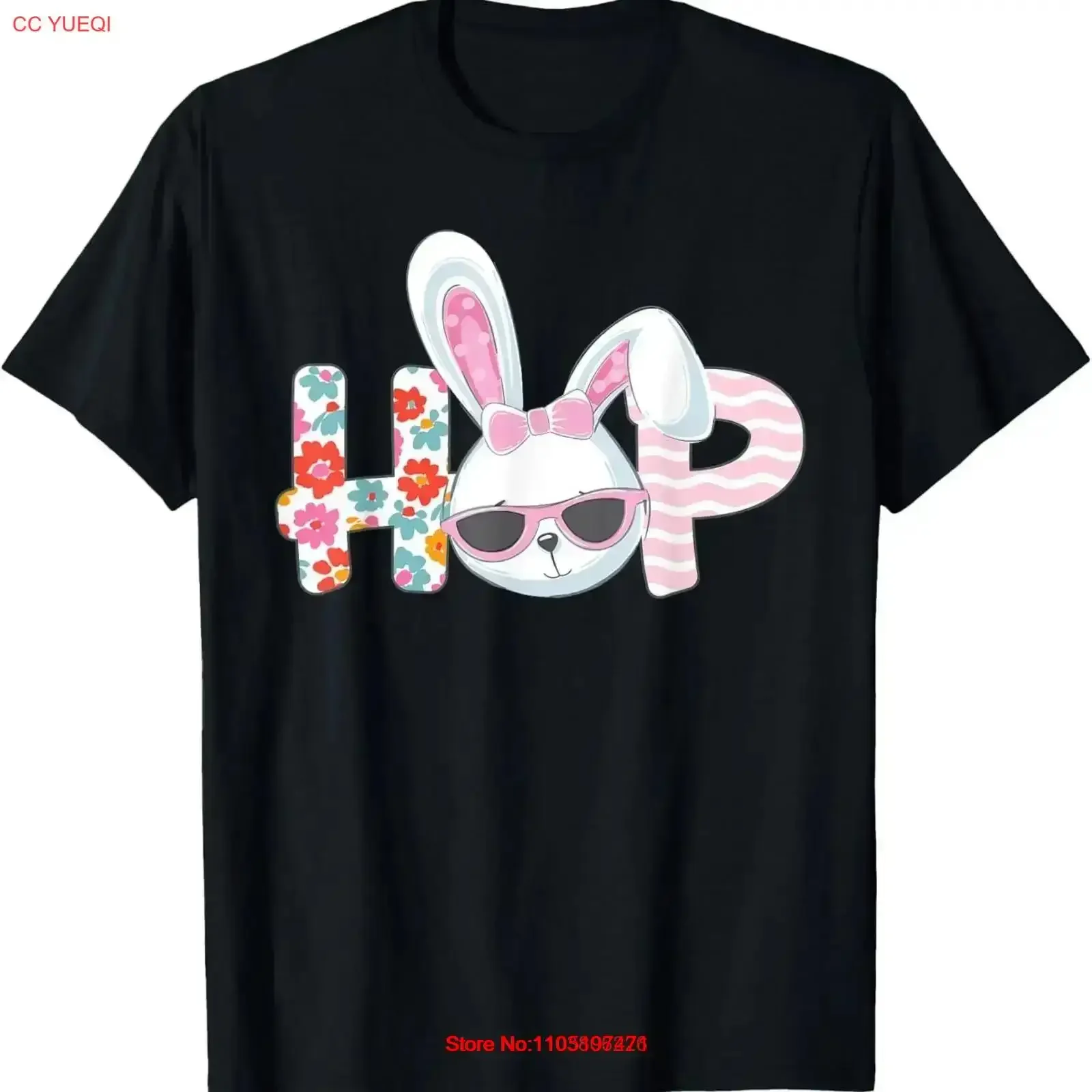 

Easter T Shirt for Girls Women Hop Bunny Flowers vintage Washed fashion Stretched Casual Slightly graphic Breathable Soft