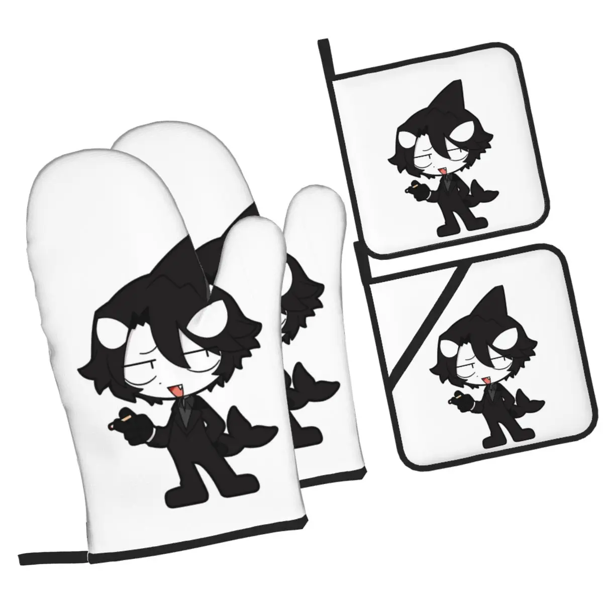 

Idate Oven Mitts and Pot Holder Sets of 4 for Baking Kitchen Cooking Grilling Resistant Non-Slip Gloves