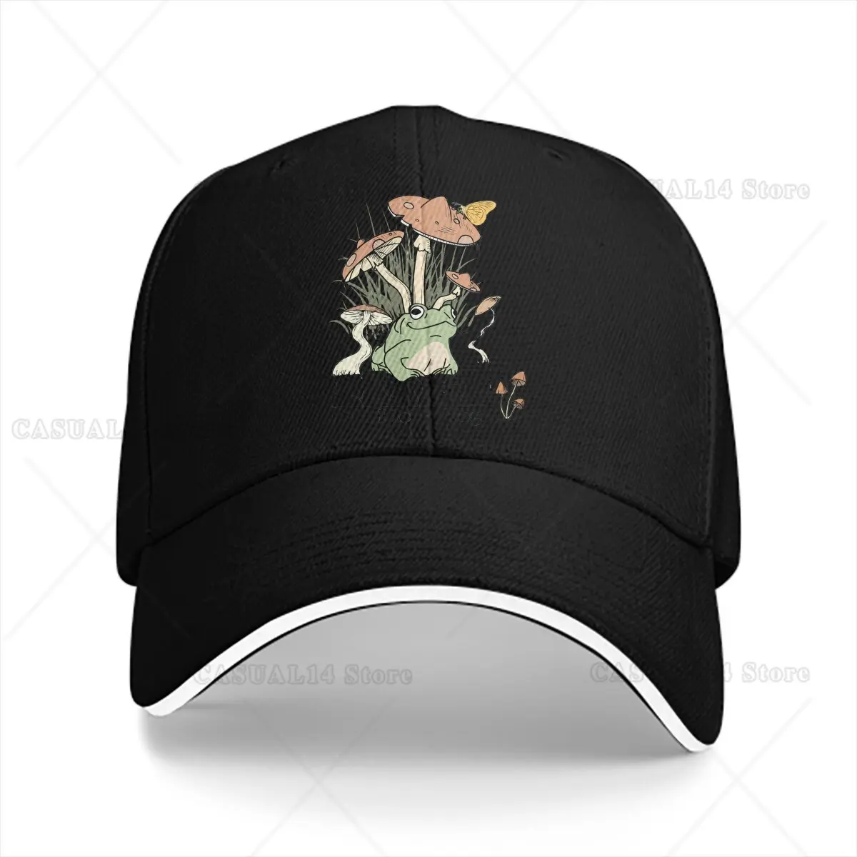 

Hipple Mushroom Goth Cap Sun Visor Hip Hop Caps Funny Frog Animal Peaked Hats Unisex