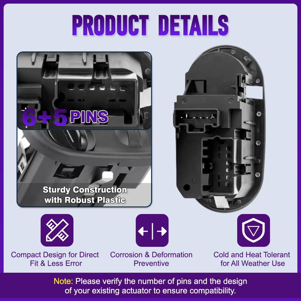Imagen 6: Interruptor de control de faros con AUTO para Ford Expedition 2002-2006 Explorer 2003–2005 Mercury Mountaineer 2004–2005 2L1Z11654BAB