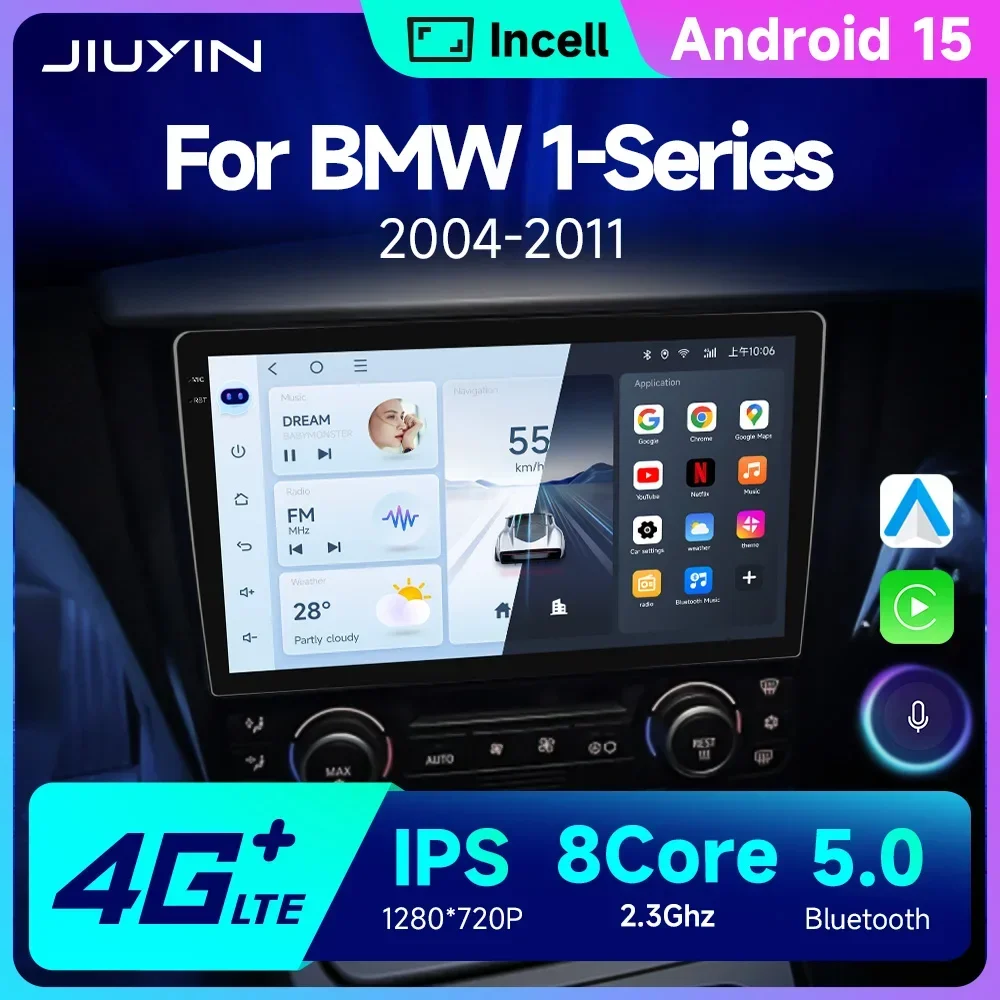 Autoradio con Schermo Incell per BMW Serie 1 E81 E82 E87 E88 dal 2004 al 2011, Android GPS DSP Carplay Lettore Multimediale Serero Auto