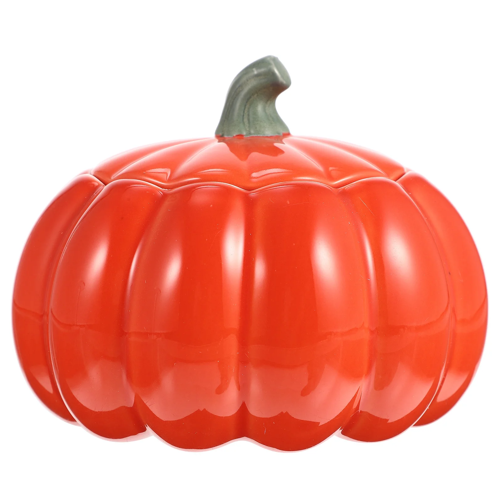 وعاء تخزين اليقطين البرتقالي حاوية الطعام الجاف السيراميك ختم محكم للحبوب والمكسرات والتوابل وعاء الشاي ديكور الهالوين