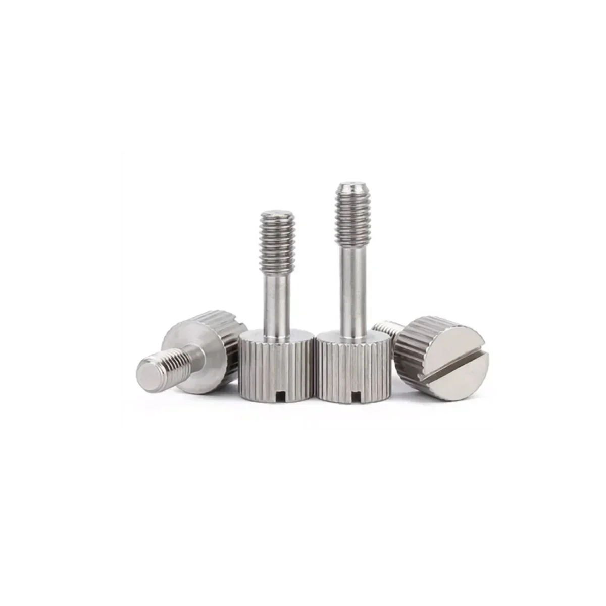 

304 Stainless Steel Slotted Small Head Hand Screw / Knurled Anti Loosening Bolt M3M4M5M6