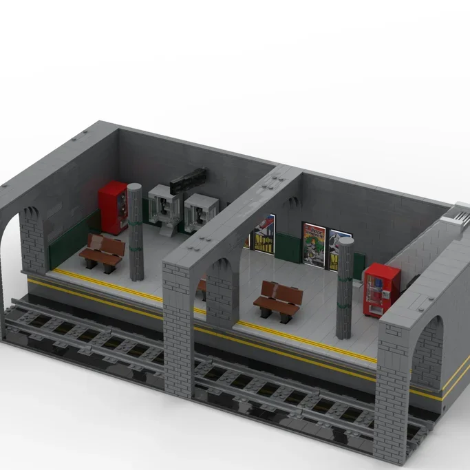 City Street View Moc Building Bricks Underground Metro Station Model Technology Modular Blocks Construstion Assembly Toy Gifts