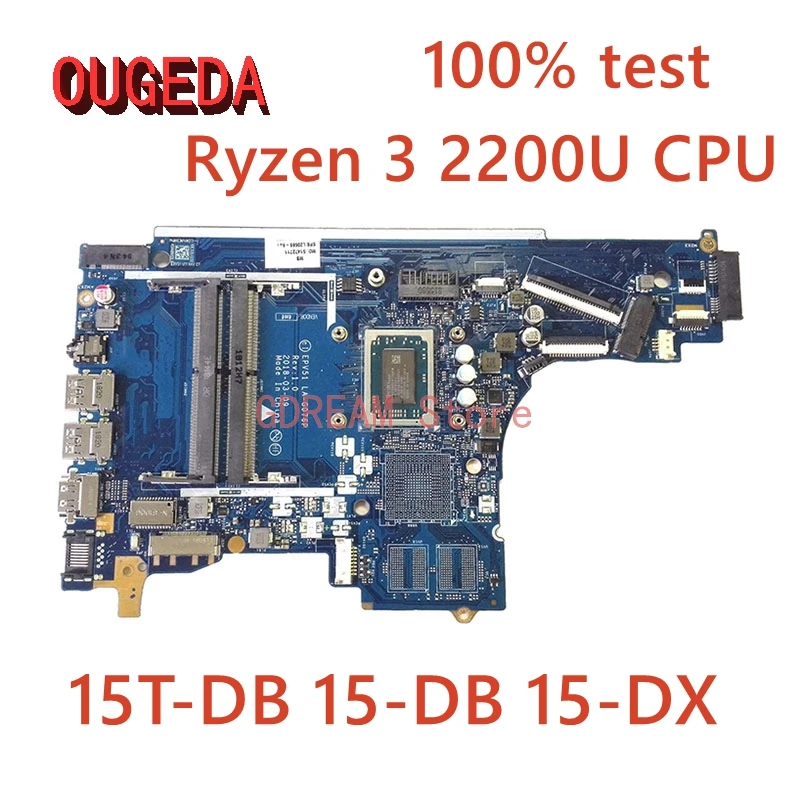 OUGEDA LA-G076P L20666-601 L20664-001 L20664-601 For HP 15T-DB 15-DB 15-DX Laptop Motherboard Ryzen3 2200U DDR4 Mainboard