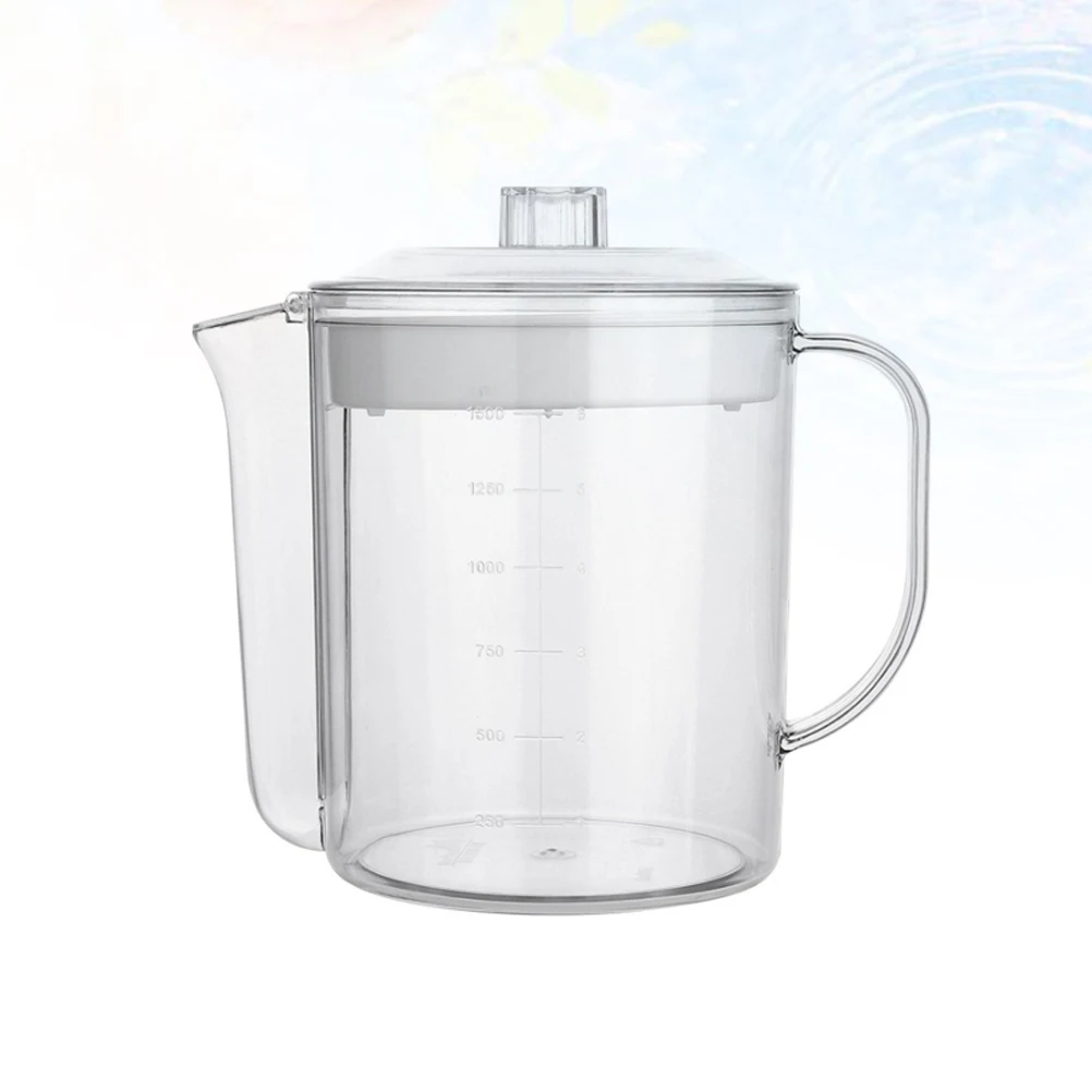 

1pc 1500Ml Fat Separator Grease Measuring Cup Strainer Soup Bone Catcher Microwave Refrigerator Safe Kitchen Tool Home
