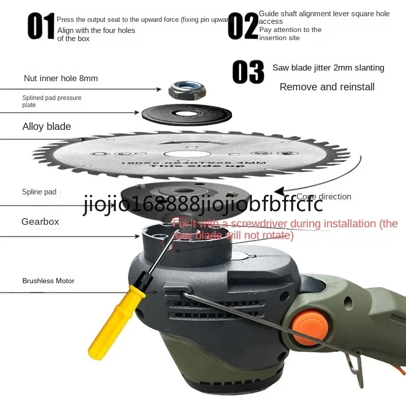 Suitable for Brushless Lithium Battery High-Power Lawn Mower Household Weeding Lawn Mower Small Wireless Handheld Electric Grass