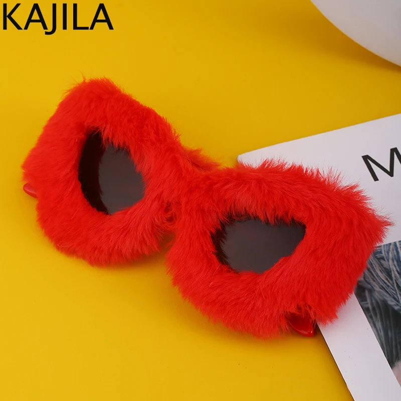 

Sexy Cat Eye Punk Sunglasses Women Soft Fur Velvet Sun Glasses Ladies 2025 Luxury Brand Shades Eyewear Oculos De Sol Feminino