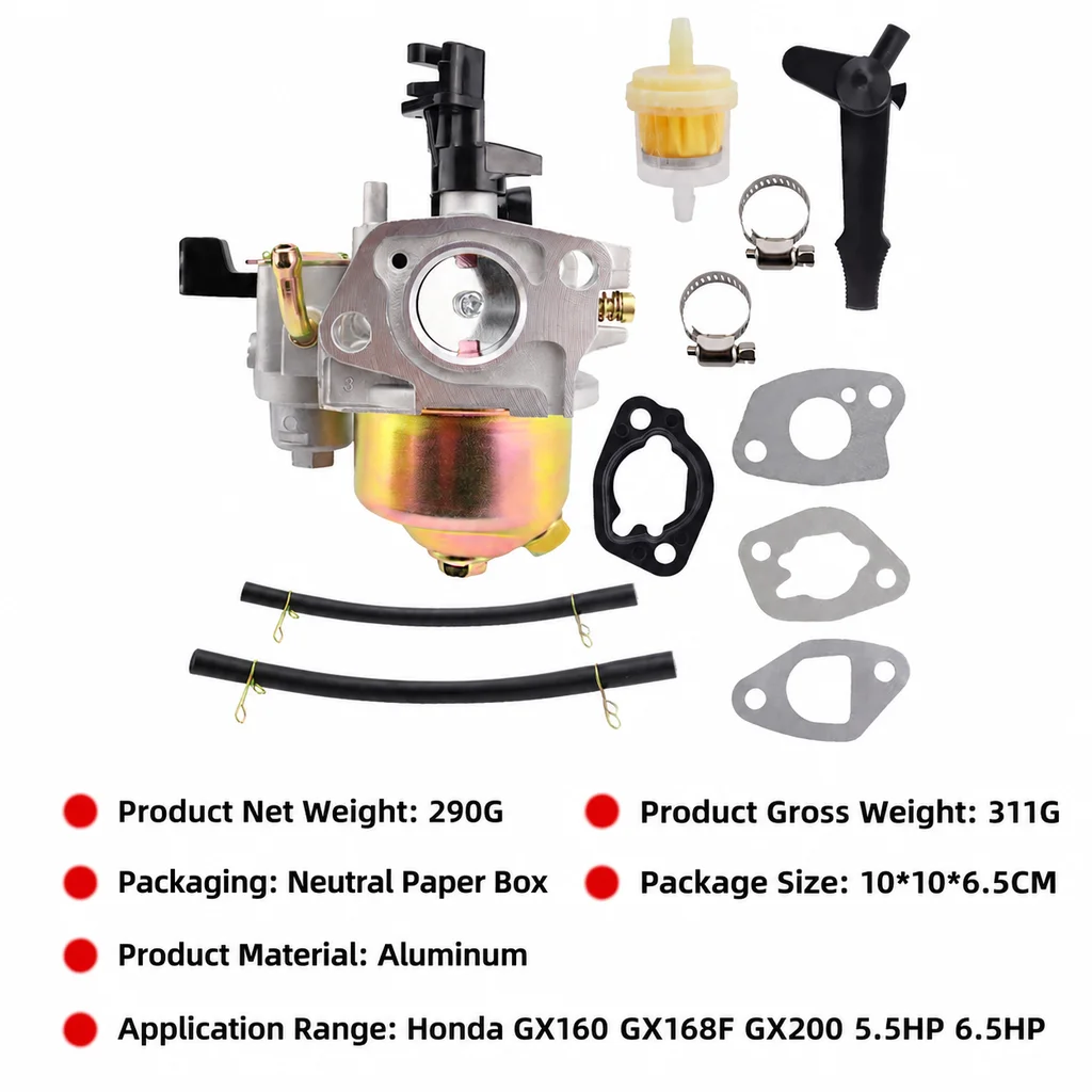 GX160/168F 170F Carburetor Power Water Pump with Sedimentation Cup Kit