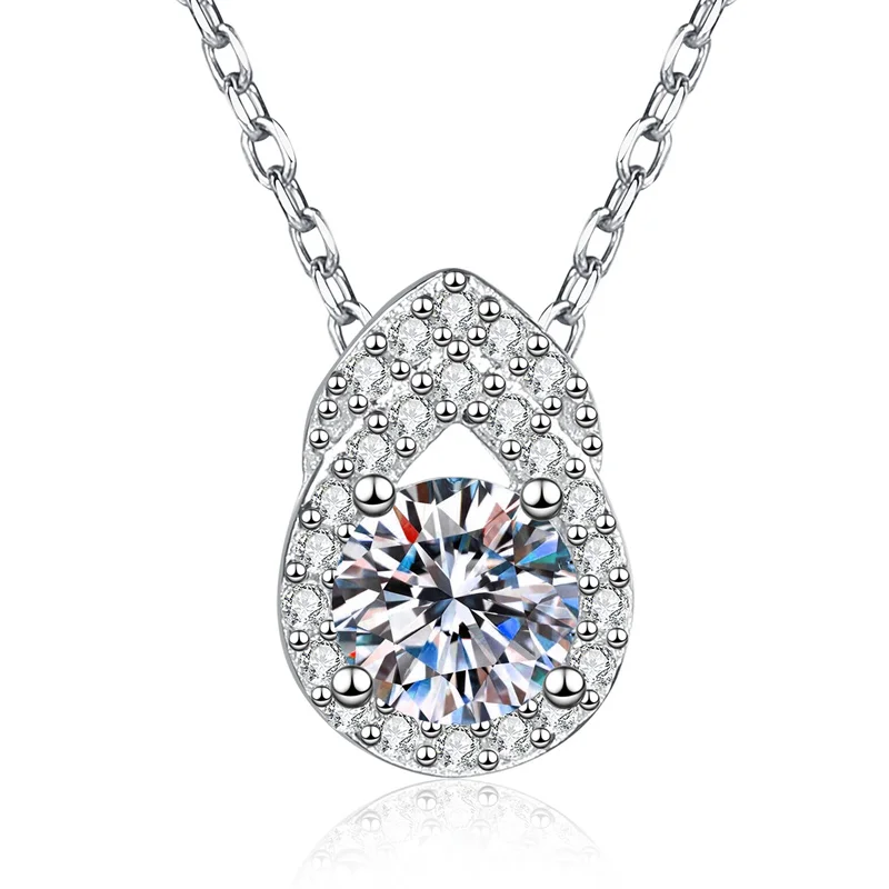 

XL520 Lefei Fashion Luxury Classic Fine Moissanite Color D Drop Gourd Necklace For Charm Women 925 Sterling Silver Party Jewelry