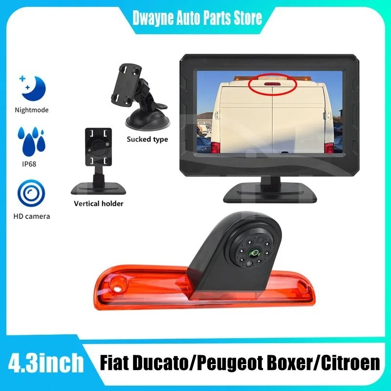 

Car High Level Brake Light Reversing Camera For Fiat Ducato/Peugeot Boxer/Citroen Relay/Vauxhall Movano Parking Reverse Camera