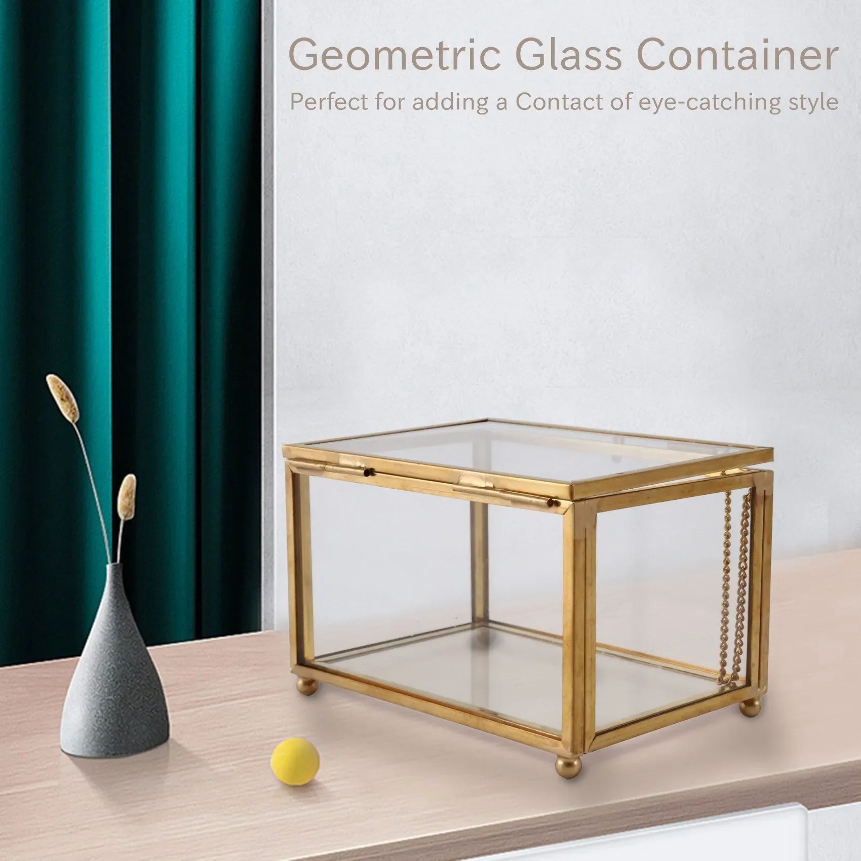 

Geometric Glass Style Jewelry Box Table Container For Displaying Jewelry Keepsakes Plants Container Ewelry Storage