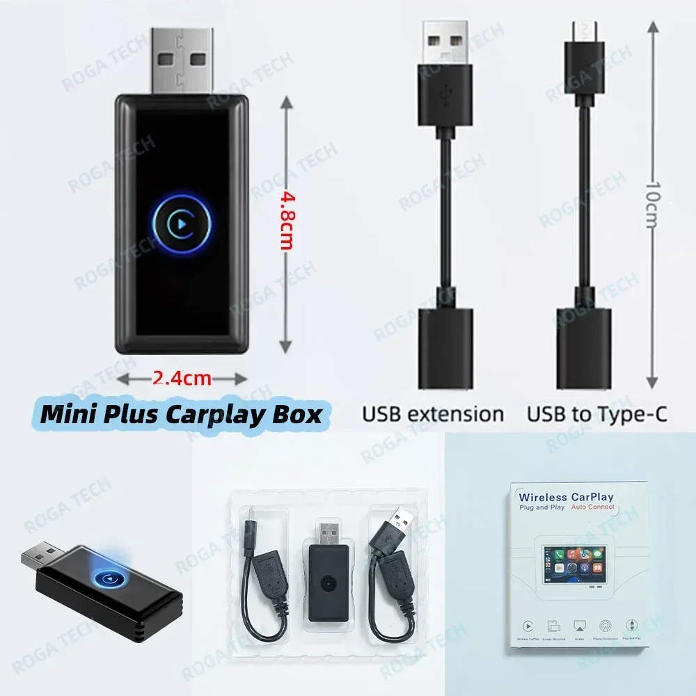 Car Mini  AI Box LED for Apple Carplay Wireless Adapter Car  Wired CarPlay To Wireless CarPlay USB Dongle Plug and  Play ai box