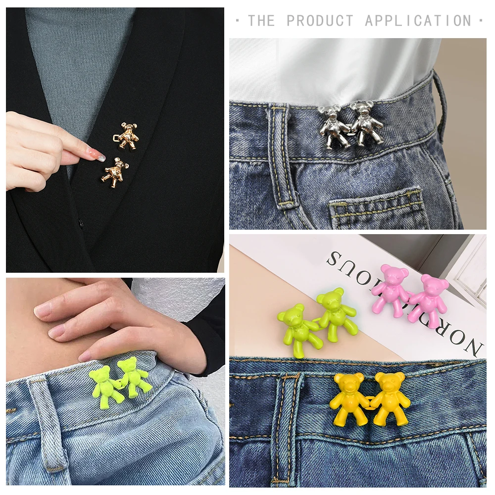 Nail-free Jeans Bear Waist Buckle Removable Closing Artifact Invisible Snap Button Tightening Waistband Button Pant Adjustable