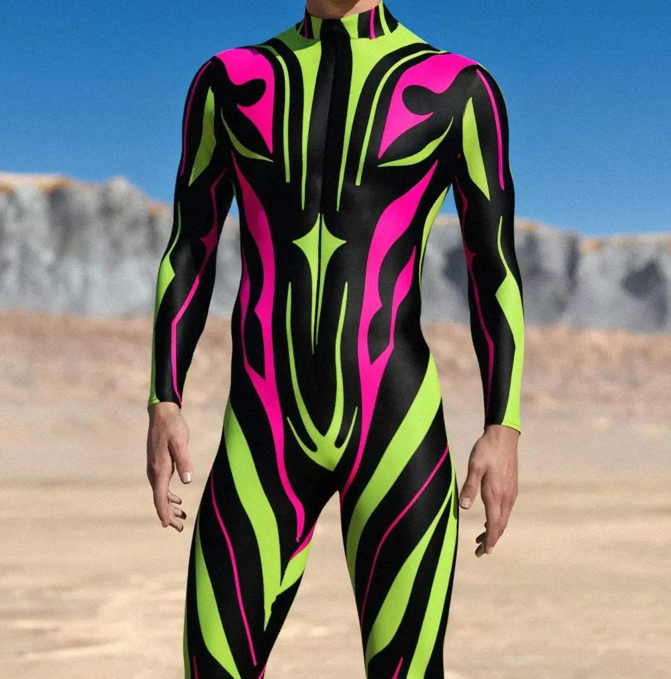 Cooler Rüstungs-Cosplay-Bodysuit Cosplay-Jumpsuit Steampunk-Punk-Kostüm Halloween-Party-Show-Auftritt Herren Zentai-Anzug 2026 – Detail 17