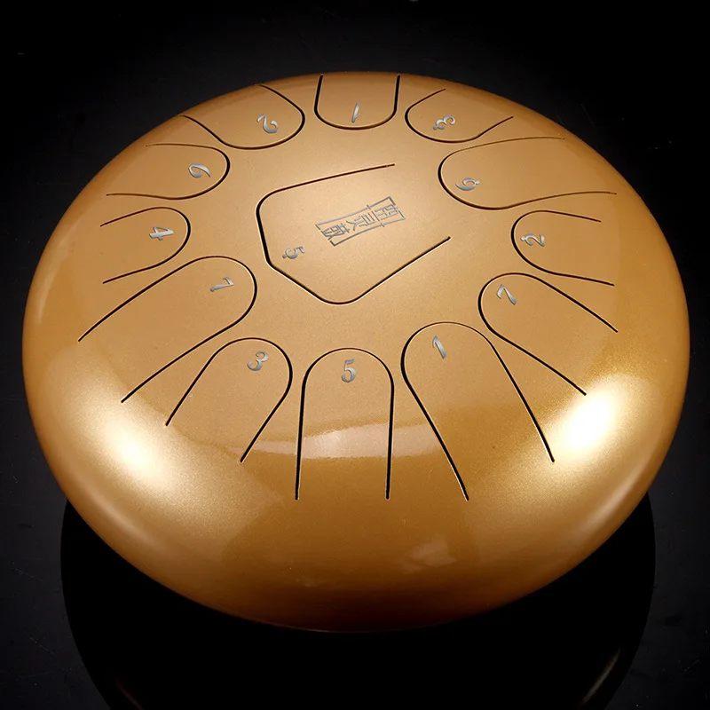 Hooqu Direct Selling New Models Pretty 13 Tone 12 Inch Hand Tapping Steel Tongue Drum