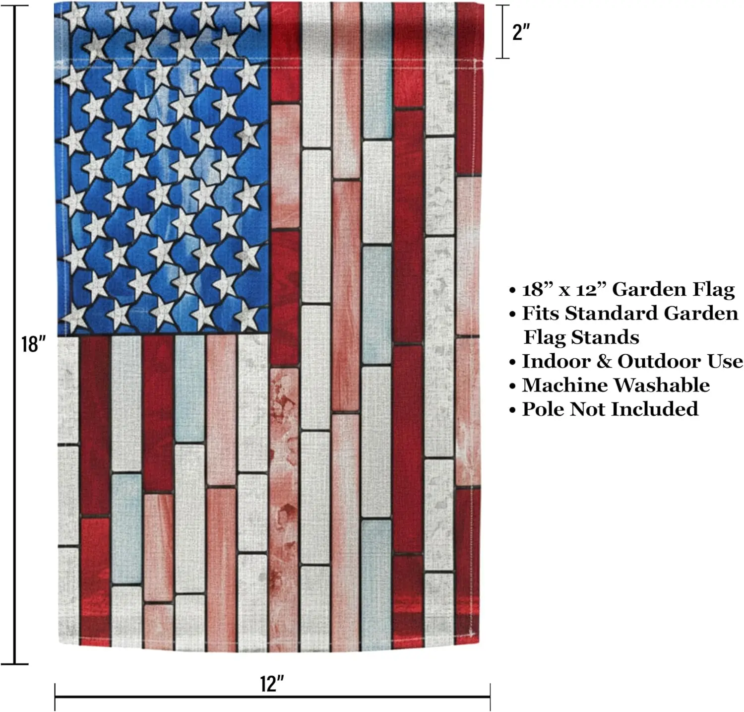 NIKCO America Spring Garden Flag | 12 x 18 Inch Double-Sided | 250 Anniversary USA Patriotic American Flag for Summer Outdoo AAS