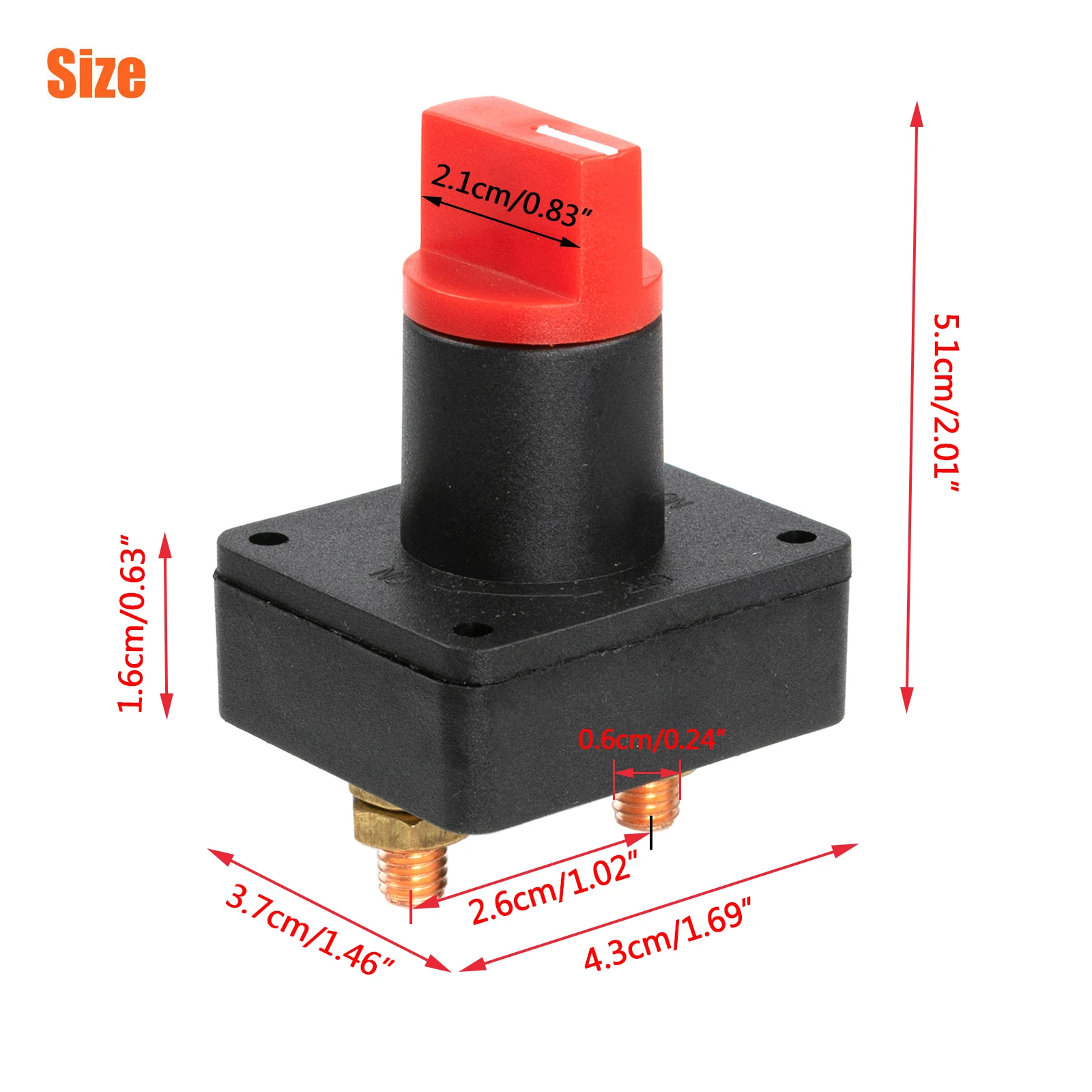 Universal 12V 24V 48V 60V Battery Isolator Switch Disconnect Power Cut Off Kill Switch Car Boat Van Truck Marine Auto 100A 300A