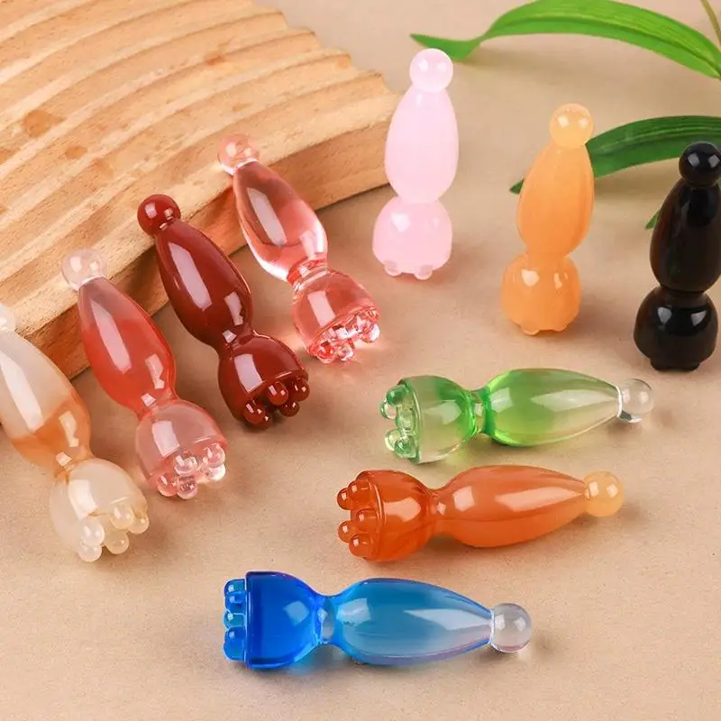 1pcds Smooth Face Massage Tool Resin Gua Sha Face Skin Care Massage Stick Lotus Seedpod Shape Massager Facial Physiotherapy Tool