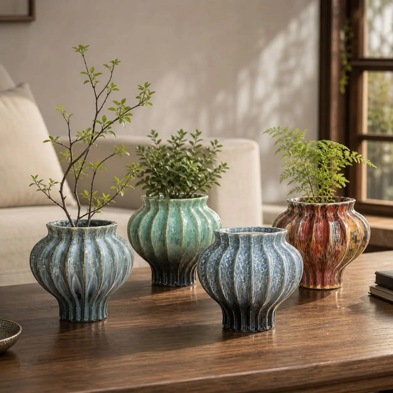 DSA Jingdezhen kiln change ceramic flower pot wholesale handmade soft desktop potted plant ornament