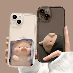 Cute Cartoon Pig Couple Phone Case For iPhone 17 16 15 11 12 14 13 Pro Max Mini XS XR 7 8 Plus SE Kawaii Animal Cellphone Covers