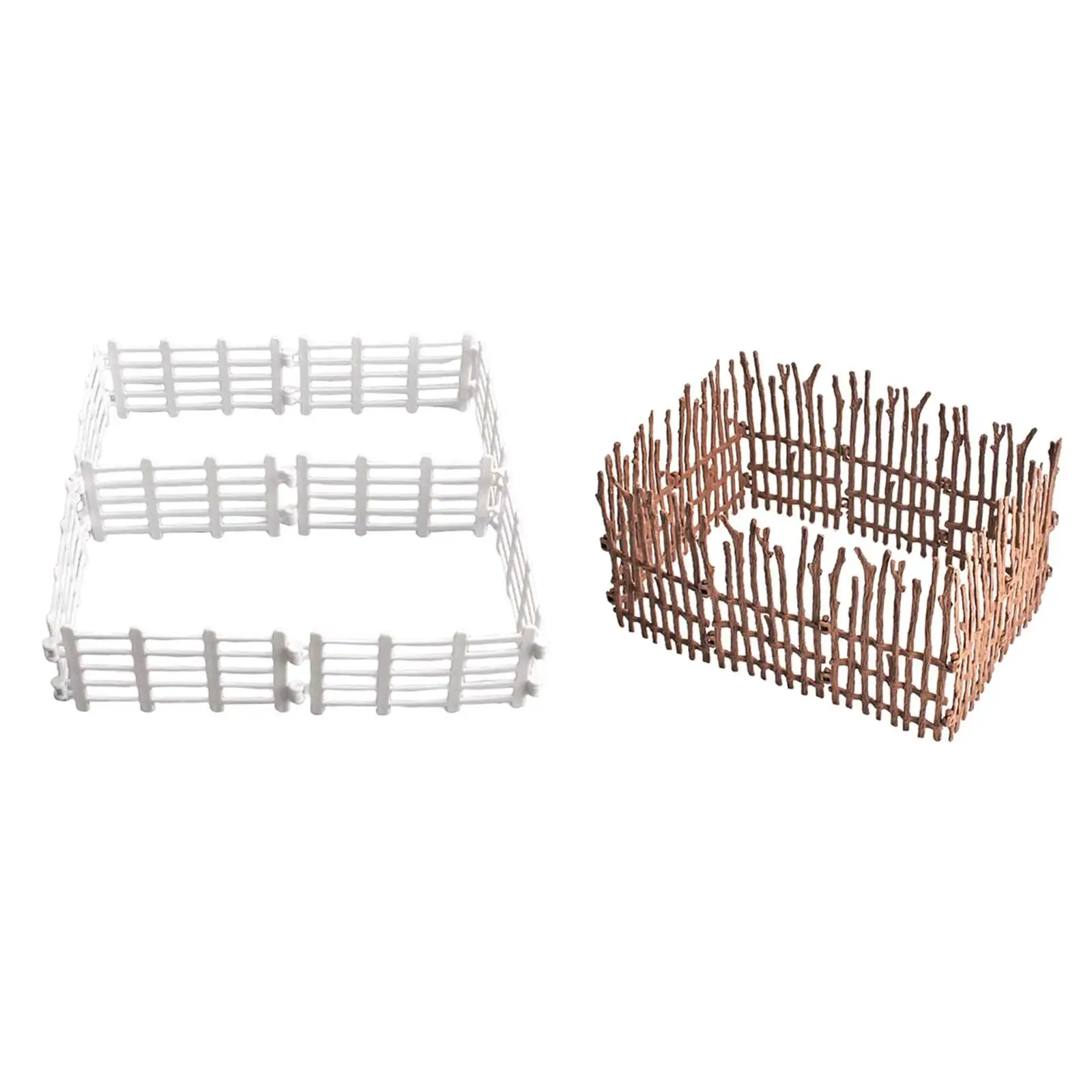 20x Mini Fence Toys Fencing Panel Accessories Paddock Dollhouse Garden Decoration Border Edging Paddock Sculpture