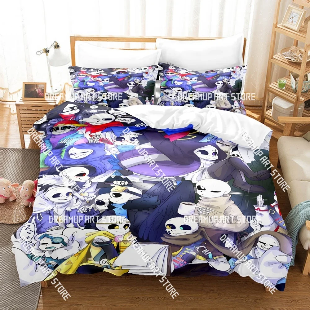 3D Printed Undertale Sans Game Bedding Set for Boys Girls Duvet Cover Pillowcase Twin Queen King Full Single Double Sizes