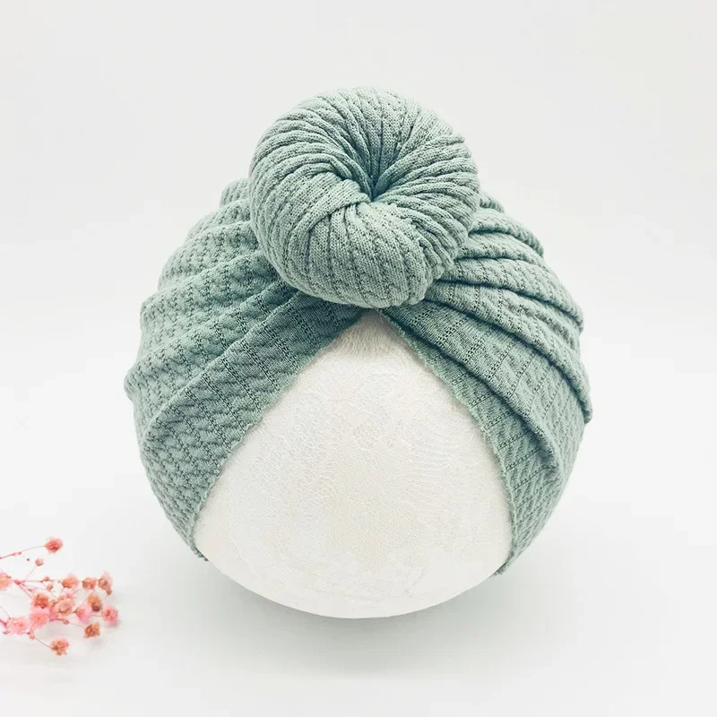 Bonnet noué de couleur unie pour bébé fille, Turban à grand nœud, Bonnet épais et chaud pour enfant, Bonnet d\'extérieur, casquette d\'hiver pour