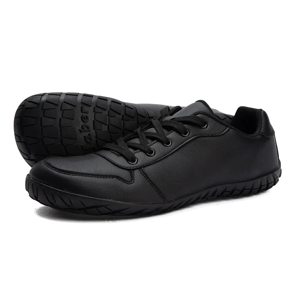 ZZFABER Barfußschuhe aus Leder, weiche, minimalistische Turnschuhe für Damen und Herren, Freizeitschuhe, Unisex-Turnschuhe