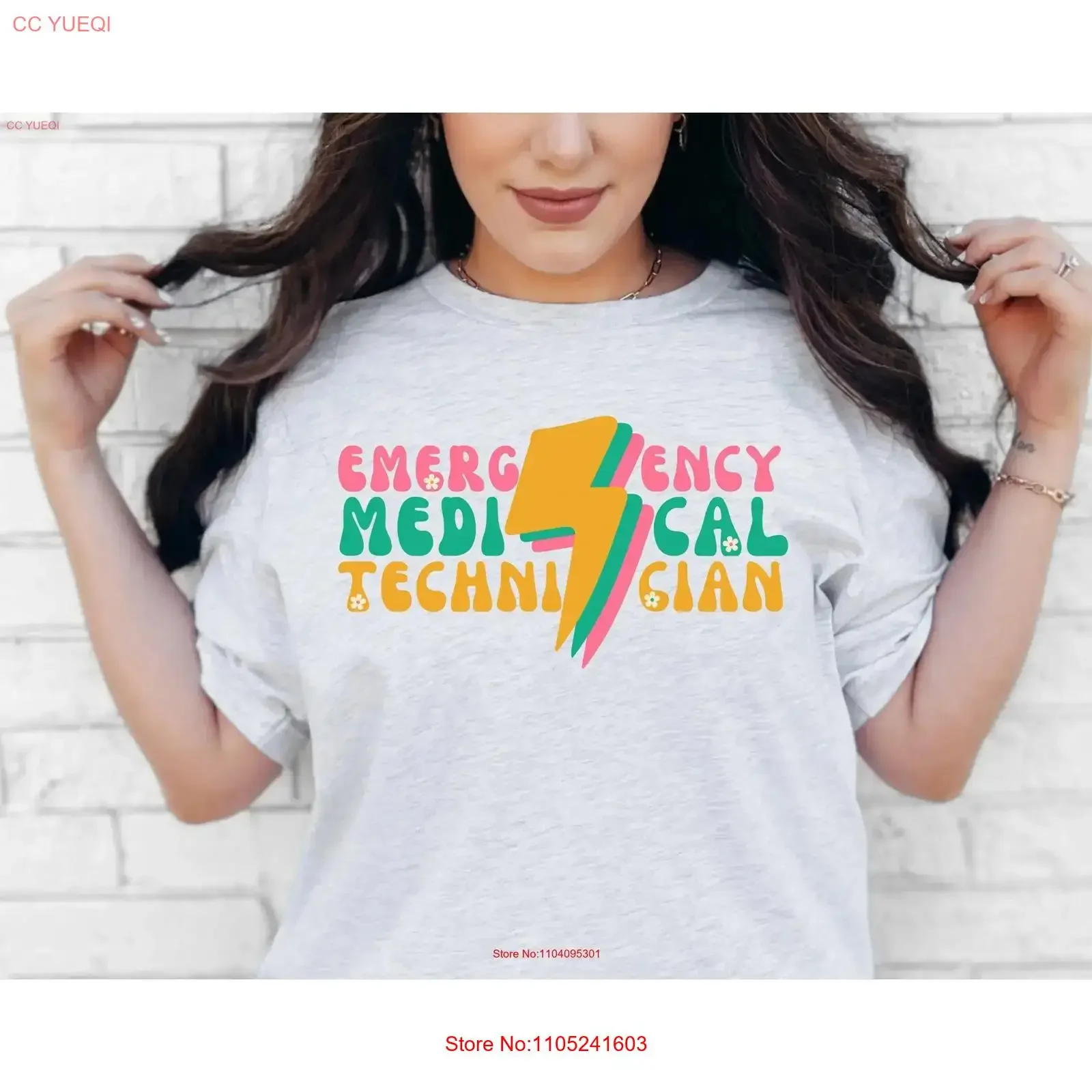 Cute EMT T Shirt Groovy EMS Retro Emergency Medicine Department Apparel Medical Technician vintage Washed Stylish