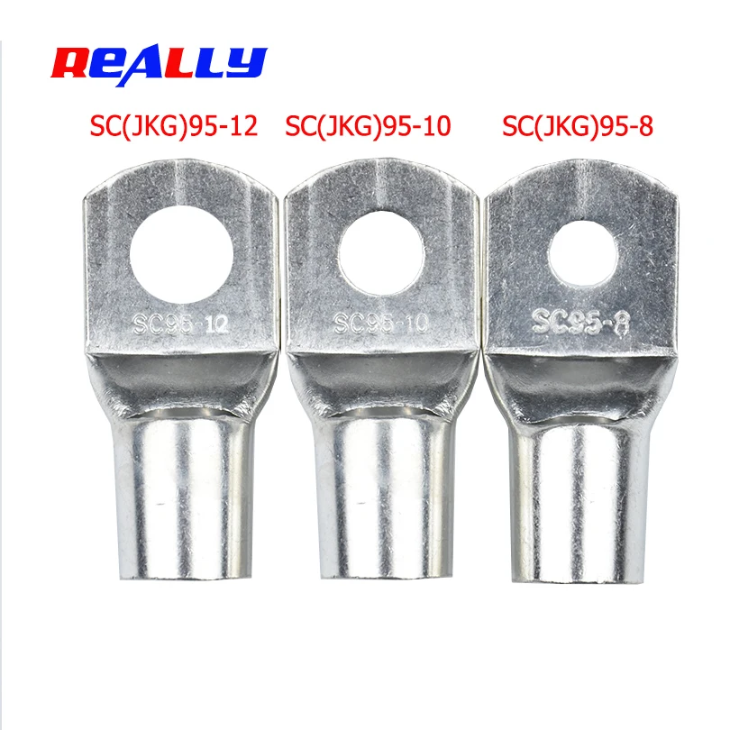 REALLY SC95-8 95-10 95-12 Copper Cable Lug Kit Bolt Hole Tinned Cable lugs Battery Terminals AWG 2/0 copper nose Wire connector