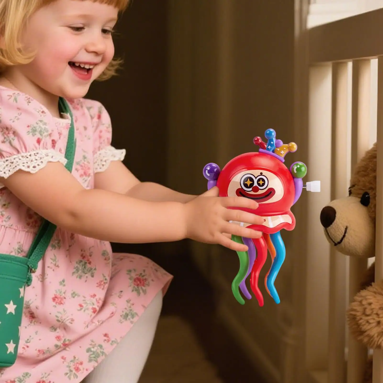 Juguete de pulpo eléctrico, payaso de acción automática inteligente, pulpo, juguete de desarrollo para niños, guardería, escuela, aula, sala de estar en casa