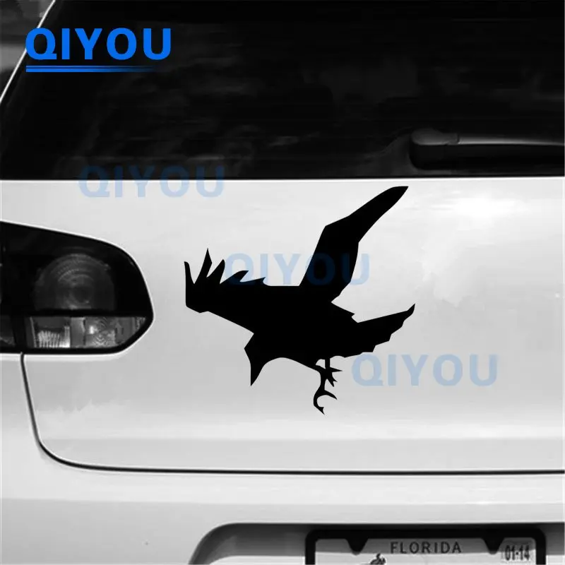 Creative Decoration Crow Raven Pattern Car Sticker for Off Road Vehicle Fuel Tank Cap Surfboard Laptop Die-cut PVC Decal