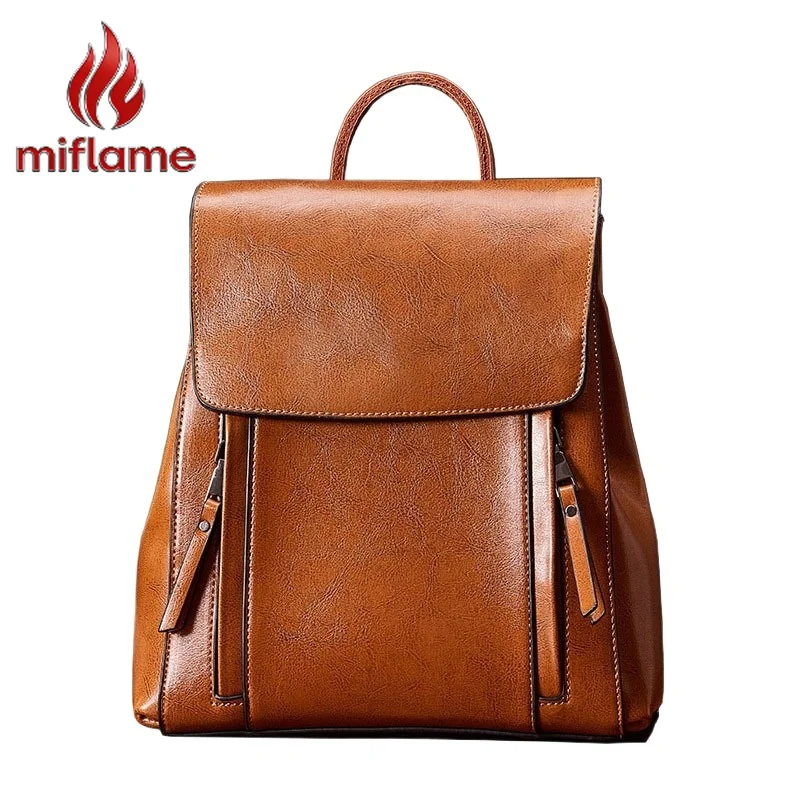 Genuine Leather Backpack for Women Teen Girls School Bookbag Travel Waterproof Casual Daypack Fashion Ladies