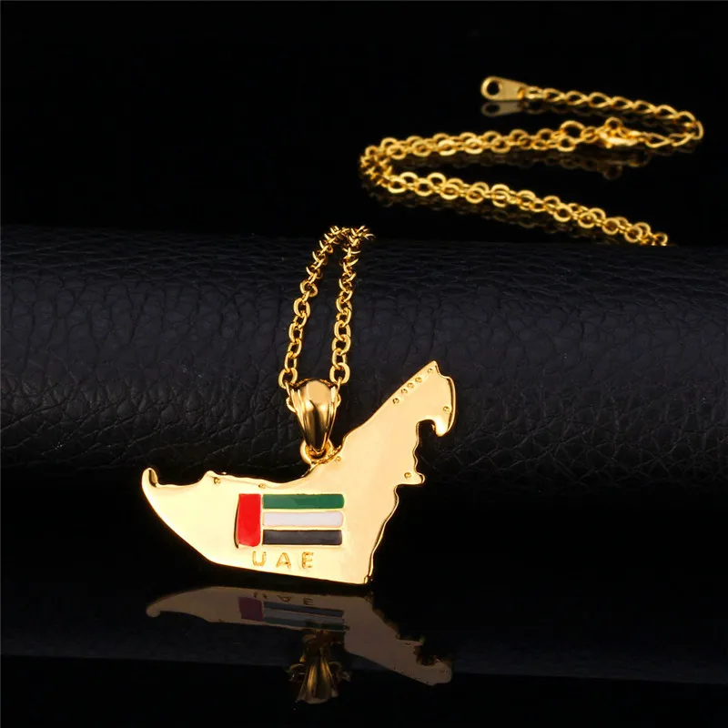 

ChainsPro Arabic Jewelry Map Necklaces & Pendants Gold Color Wholesale Arabic Necklace Women Men Jewelry P250