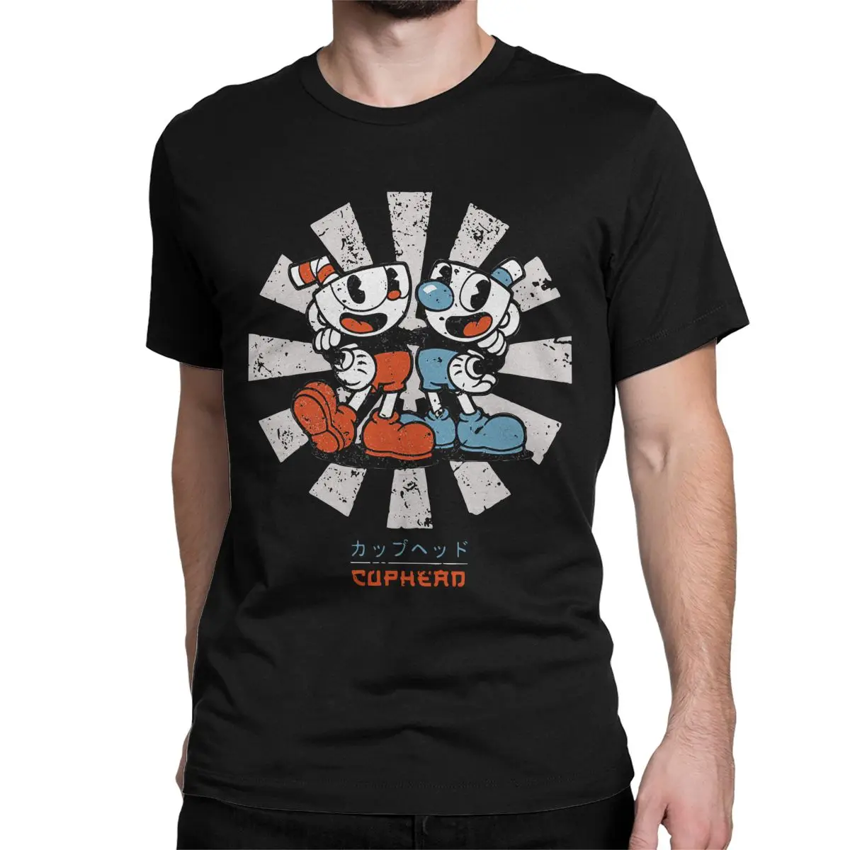 Men Women's Retro The Cuphead T Shirts Game Anime Pure Cotton Clothing Novelty Short Sleeve Crew Neck Tees New Arrival T-Shirts