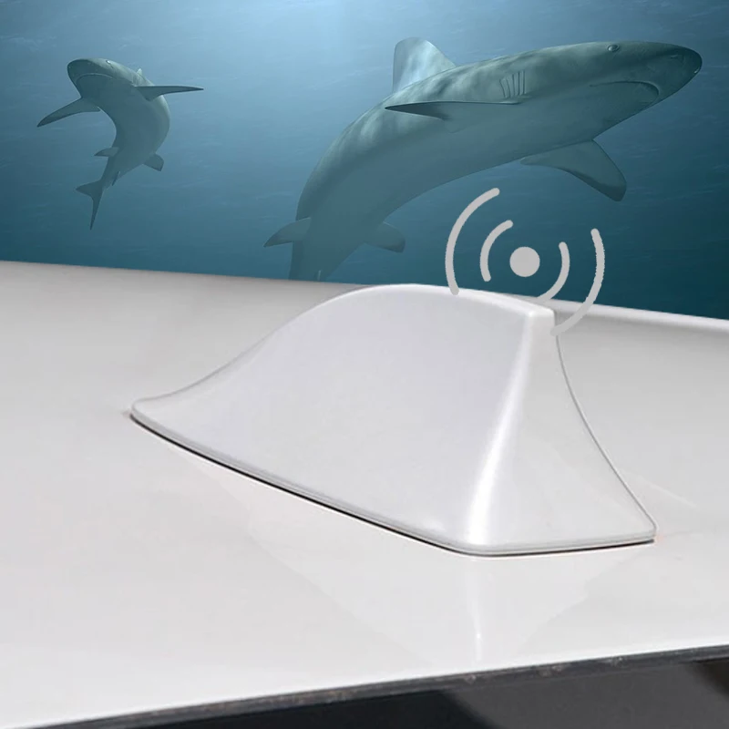 

Car Antenna Shark Fin Wireless FM Radio Signal Receiver Roof Radome Antennas ABS Aerials Auto Parts Model Car Styling Decorate